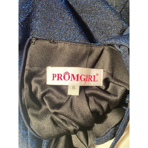 Vintage Y2K Dress 2000s Blue Sparkle Cocktail Evening Hoco Prom Girl Size Small - Picture 5 of 6